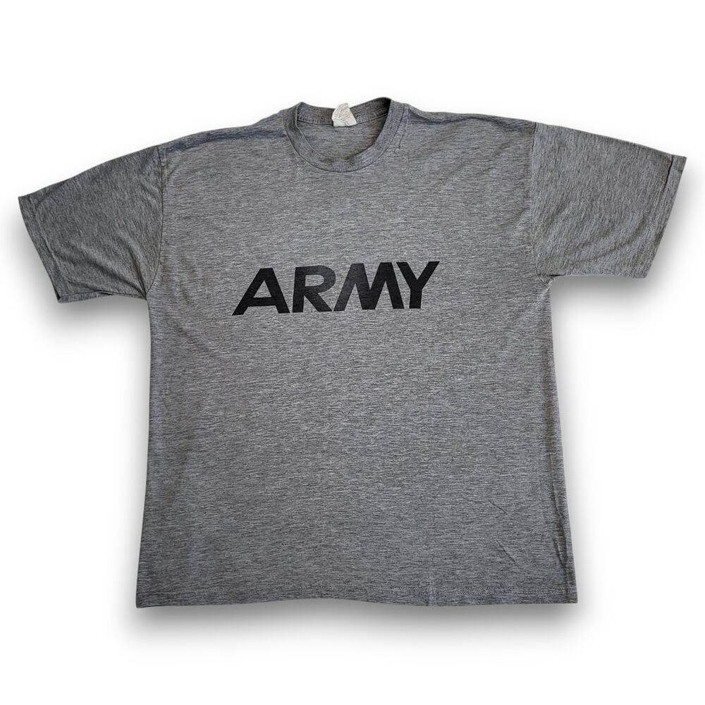 US Army APFU Gray PT Shirt Large AKWA-TEK Reflective Military Training Tee